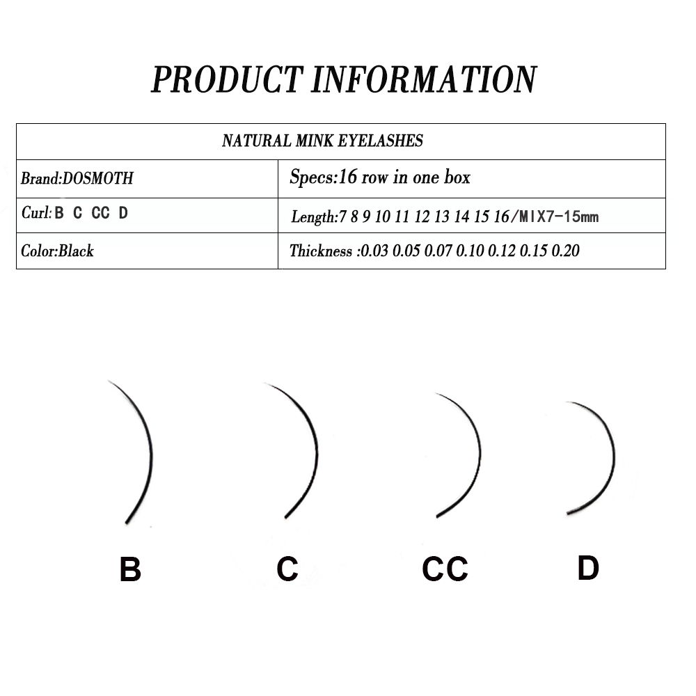 DOSMOTH 10 Boxes 16 Rows 7-16  - Eyelash Extension Human Hair ulasan dan harga