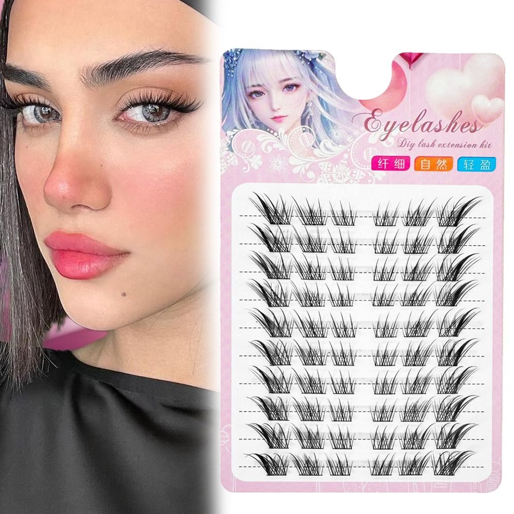 3D Cat Eye Clusters Lashes Nat - Eyelash Extension Human Hair ulasan dan harga