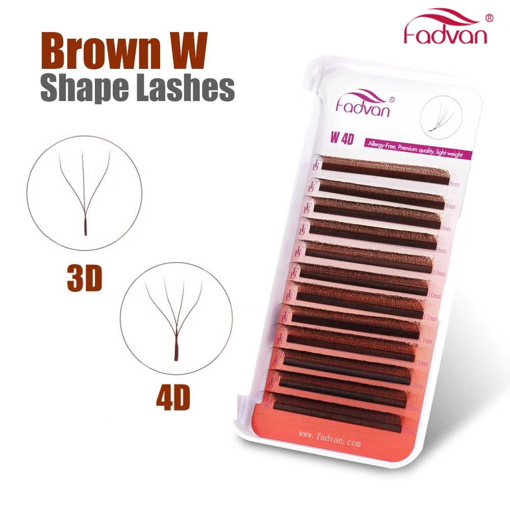 FADVAN Brown 3D/4D W Shape D C - Eyelash Extension Human Hair ulasan dan harga